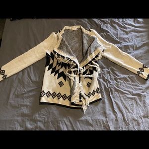 Cream checkered cardigan